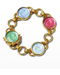 Elizabeth Locke - Round Venetian Glass Intaglio Bracelet With Dolphin Twins And Round Connector - Lyst