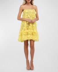 HELSI - Bianca Strapless Floral Applique Mini Dress - Lyst