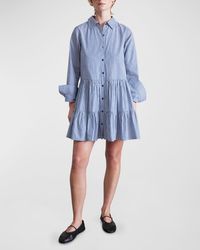 Apiece Apart - Anna Striped Tiered Mini Shirtdress - Lyst