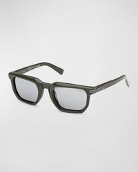 Zegna - Acetate Rectangle Sunglasses - Lyst