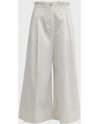 Merlette - Sargent Embroidered Pleated Wide-Leg Pants - Lyst