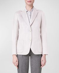 Akris - Saigon Double-Face Cashmere Single-Breasted Blazer Jacket - Lyst