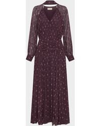 Nicholas - Draya Ruched Tie-Neck Viscose Maxi Dress - Lyst