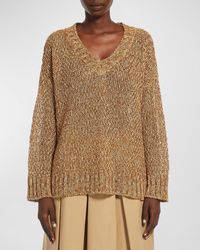 Weekend by Maxmara - Osteo Oversized Moss-Knit Flax Linen Sweater - Lyst