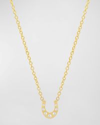Jennifer Meyer - Mini Horseshoe Pendant Necklace With Diamonds - Lyst
