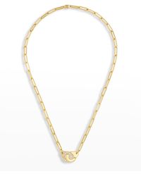 Dinh Van - Yellow Gold Menottes R12 Large Chain Necklace With 1 Side Diamonds - Lyst