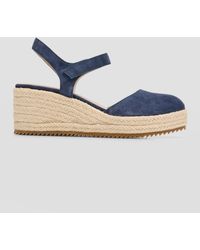 Eileen Fisher - Suede Ankle-Strap Wedge Espadrilles - Lyst