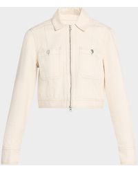 Veronica Beard - Patty Cropped Denim Moto Jacket - Lyst