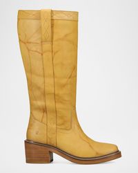 Frye - Kate Leather Wide Calf Pull-On Boots - Lyst