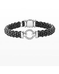 Lagos - Black Caviar Ceramic Bracelet With Diamond Circle - Lyst