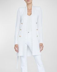 L'Agence - Noe Double-Breasted Metallic-Knit Cardigan - Lyst