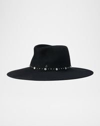 Maison Michel - Roy Rock Studs Wool Felt Fedora Hat - Lyst
