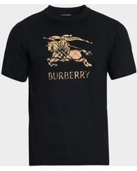 Burberry - Apos;S Check Ekd Cotton T-Shirt - Lyst
