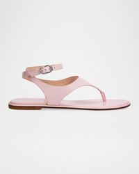 Stuart Weitzman - Marley Nappa Leather Flat Thong Sandals - Lyst