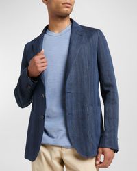 Zegna - Linen Single-Breasted Shirt Jacket - Lyst