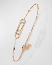 Messika - Baby Move 18k Rose Gold Pavé Diamond Station Chain Bracelet - Lyst
