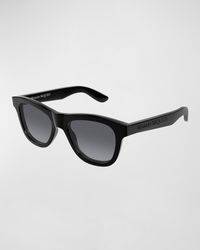 Alexander McQueen - Am0421sm Acetate Rectangle Sunglasses - Lyst