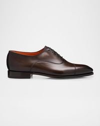 Santoni - Apos;S Leather Cap-Toe Derby Shoes - Lyst