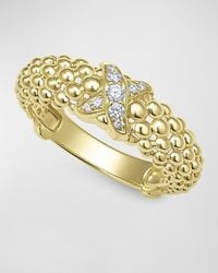 Lagos - 18k Embrace Diamond Pave X Ring, Size 7 - Lyst