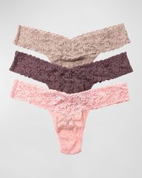 Hanky Panky - 3-pack Low-rise Multicolor Lace Thongs - Lyst