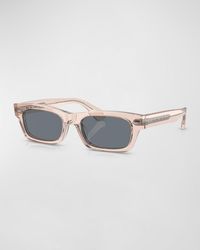 Oliver Peoples - Semi-Transparent Acetate & Crystal Rectangle Sunglasses - Lyst