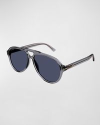Gucci - GG1443Sm Acetate Aviator Sunglasses - Lyst