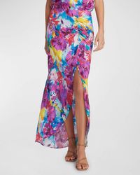 Robert Graham - Tatum Side-Slit Mosaic Floral-Print Maxi Skirt - Lyst