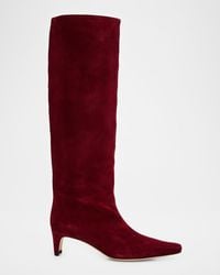 STAUD - Wally Suede Knee-High Boots - Lyst