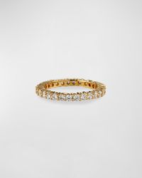 Fantasia by Deserio - 1.15 Tcw Narrow 14k Gold Cubic Zirconia Eternity Band Ring, Size 6-8 - Lyst
