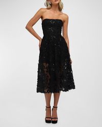 HELSI - Florence Strapless Lace Applique Midi Dress - Lyst