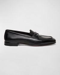 Santoni - Figaro Soft Leather Penny Loafers - Lyst
