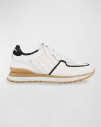 Karl Lagerfeld - Leather And Suede Logo Runner Sneakers - Lyst