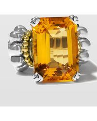 Lagos - Glacier 18x13mm Gemstone Two-tone Ring - Lyst