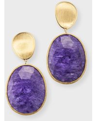 Marco Bicego - Lunaria 18k Yellow Gold Double Drop Earrings With Chorite - Lyst