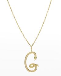 Zoe Lev - 14K Snake Initial Necklace - Lyst