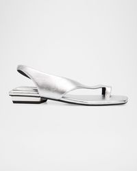 Rag & Bone - Liv Metallic Leather Flat Toe-Ring Sandals - Lyst