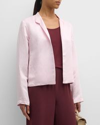 Eileen Fisher - Open-Front Organic Linen-Silk Jacket - Lyst