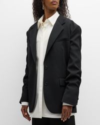 The Row - Viper Silk-Panel Single-Breasted Blazer Jacket - Lyst