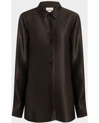 KHAITE - Auryn Button-Down Twill Top - Lyst