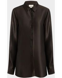 KHAITE - Auryn Button-Down Twill Top - Lyst