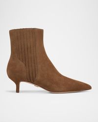 Veronica Beard - 45Mm Lisa Suede Kitten-Heel Booties - Lyst