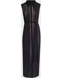 Jason Wu - Bicolor Pleated Sleeveless Midi Shirtdress - Lyst