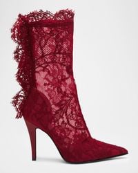 McQueen - Heron Lace Ankle Boots - Lyst