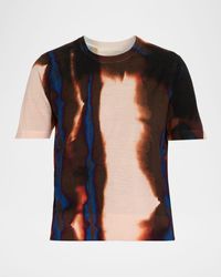 Jason Wu - Burned Striped Wool Short-Sleeve Sweater - Lyst