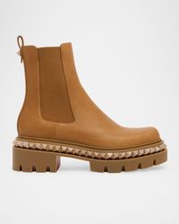 Christian Louboutin - St Emilia Pyraclou Flat Leather Boots - Lyst