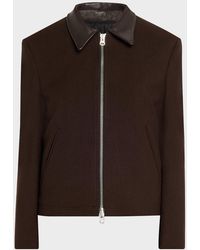 Tonywack - Leather-Trim Wool Jacket - Lyst