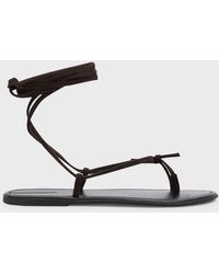 The Row - Knot Satin Wraparound-strap Sandals - Lyst