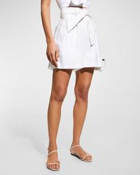 MILLY - Naila High-rise Linen Shorts - Lyst