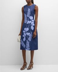 Lafayette 148 New York - Sleeveless Floral-print A-line Midi Dress - Lyst