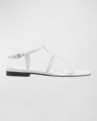 Marc Fisher - Leather T-Strap Flat Slingback Sandals - Lyst